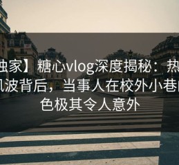 【独家】糖心vlog深度揭秘：热点事件风波背后，当事人在校外小巷的角色极其令人意外